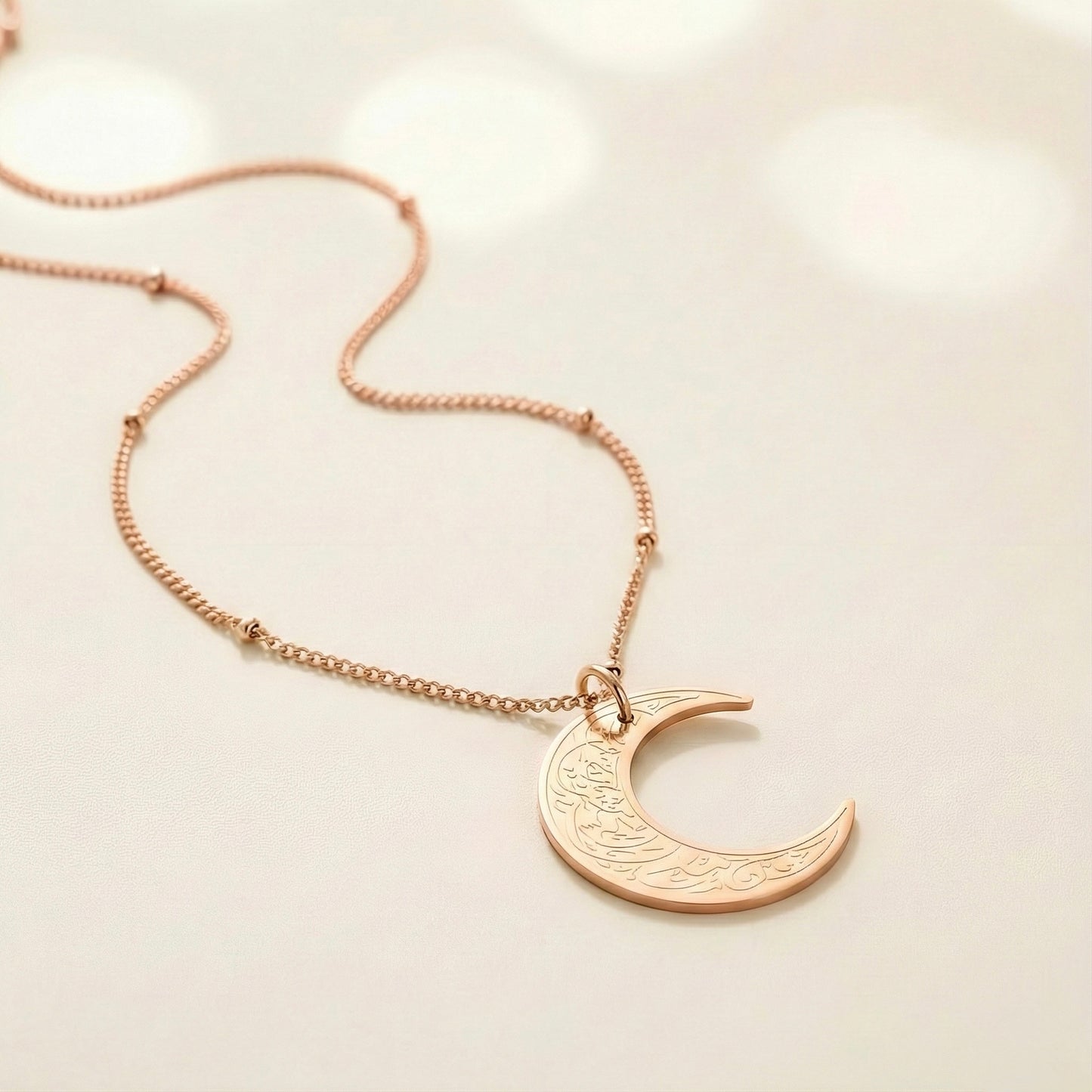 Crescent Necklace | "With Hardship Comes Ease"