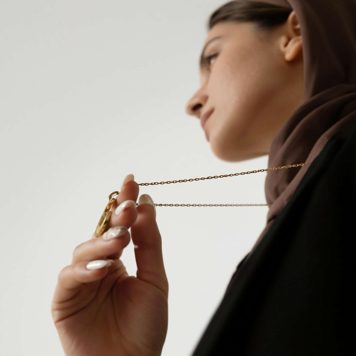 Crescent Necklace | "With Hardship Comes Ease"