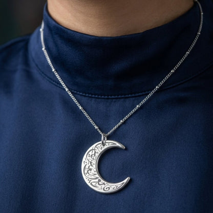 Crescent Necklace | "With Hardship Comes Ease"