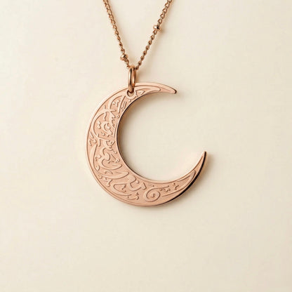 Crescent Necklace | "With Hardship Comes Ease"